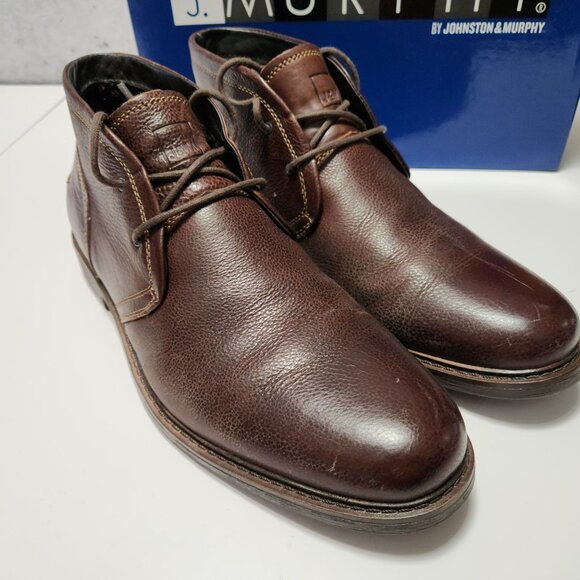 Johnston & Murphy Comstock Boots 8.5M Brown Leather Chukka NOT ORIGINAL BOX - Picture 1 of 16